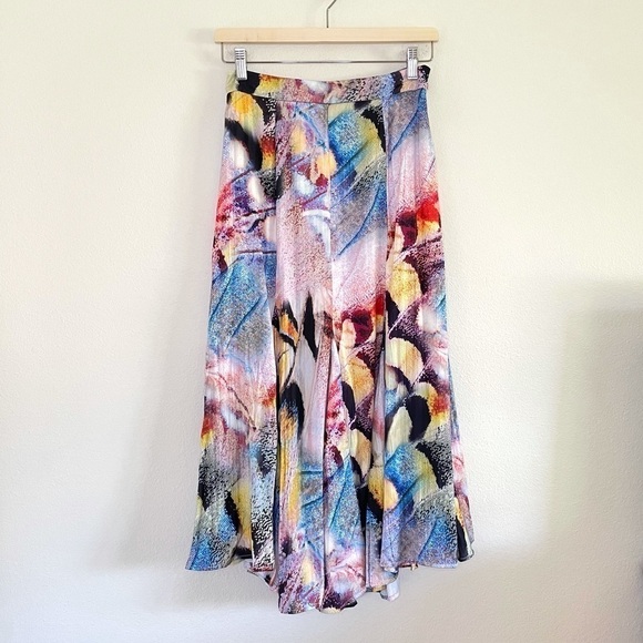 NWT Anthropologie Colorful Abstract A-Line Midi Skirt Size 2 - Picture 16 of 16